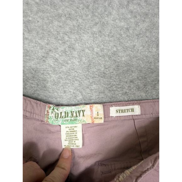 Old Navy Womens Size 1 Purple Low Waist Straight Leg Cargo Pants Y2k - Picture 2 of 14